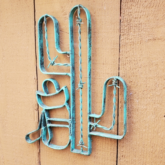 Vintage Wrought Iron and Barbed Wire Wall Art - Picture 2 of 4